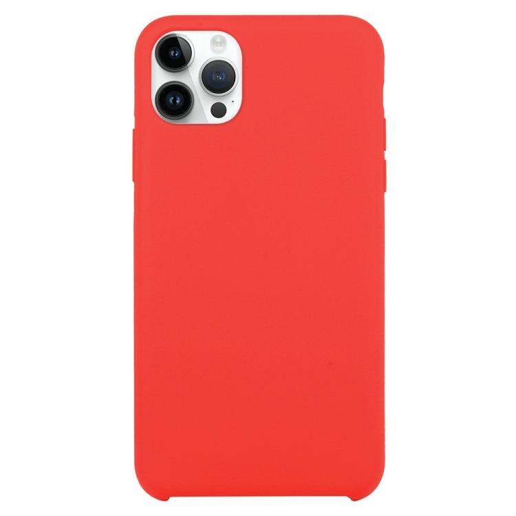 Solid Silicone Phone Case Cover Apple iPhone 15 Pro Max (Red)