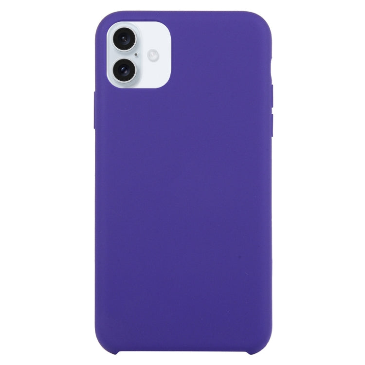 Apple iPhone 16 Solid Silicone Phone Case Cover (Dark Purple)