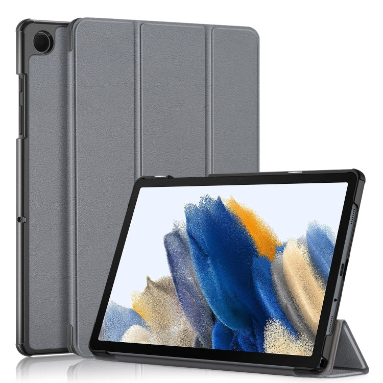 Samsung Galaxy Tab A9 Plus 3-Folding Leather Smart Tablet Case - Grey