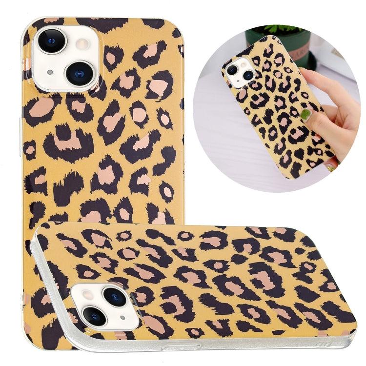 Electroplating Soft TPU Phone Case Cover Apple iPhone 15 (Leopard Print)