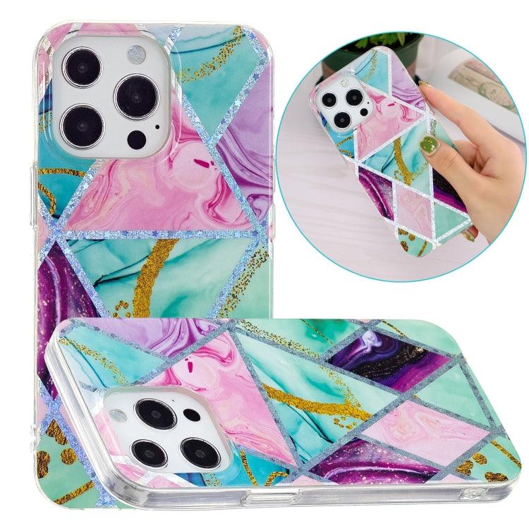 Electroplating Soft TPU Phone Case Cover Apple iPhone 15 Pro (Triangular Rhombus)