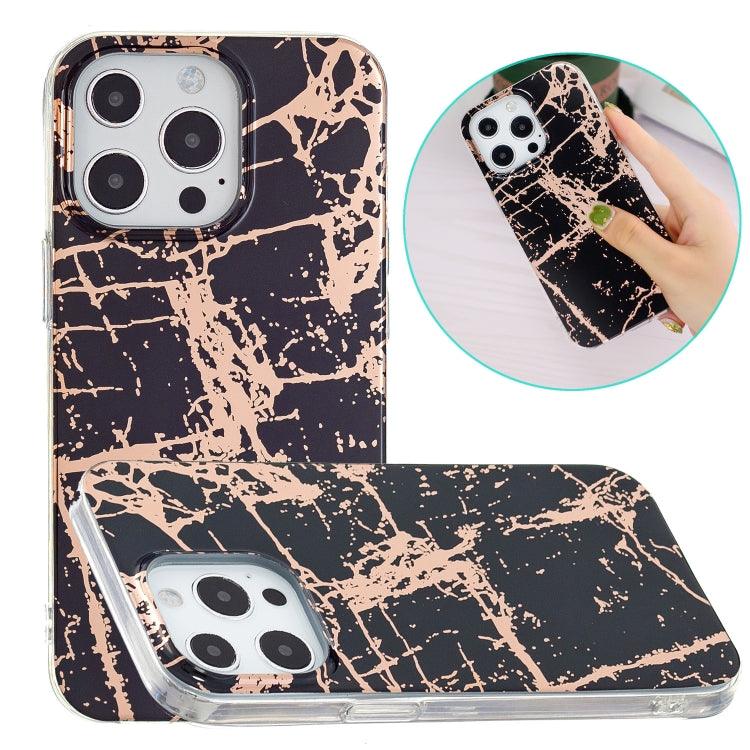 Electroplating Soft TPU Phone Case Cover Apple iPhone 15 Pro Max (Black Gold)