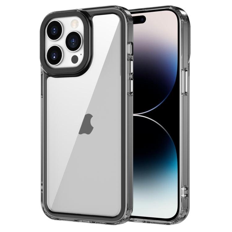 Apple iPhone 15 Pro Transparent Acrylic + TPU Shockproof Phone Case Cover (Transparent Black)