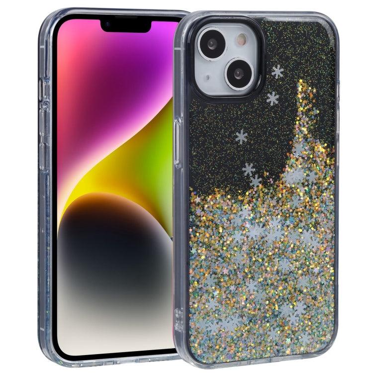 Apple iPhone 15 DFANS DESIGN Snowflake Starlight Shining Phone Case Cover (Black)