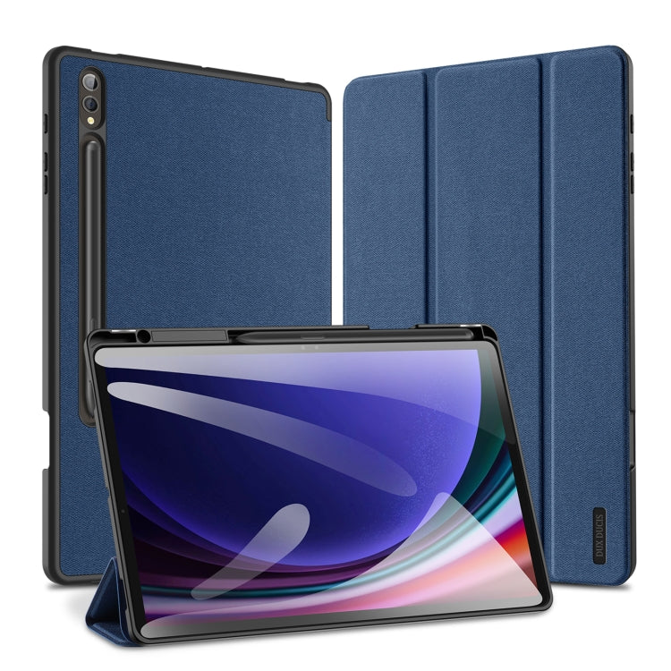 Samsung Galaxy Tab S10+ DUX DUCIS Domo Series Magnetic Flip Leather Tablet Case Cover (Blue)