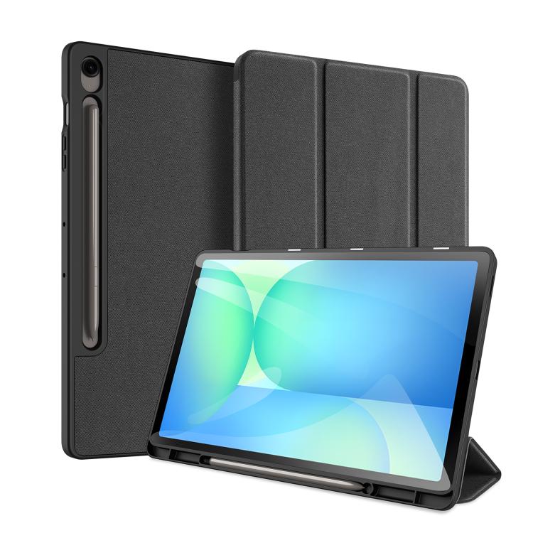 Samsung Galaxy Tab S10 FE+ DUX DUCIS Domo Series Magnetic Flip Leather Case Cover - Black