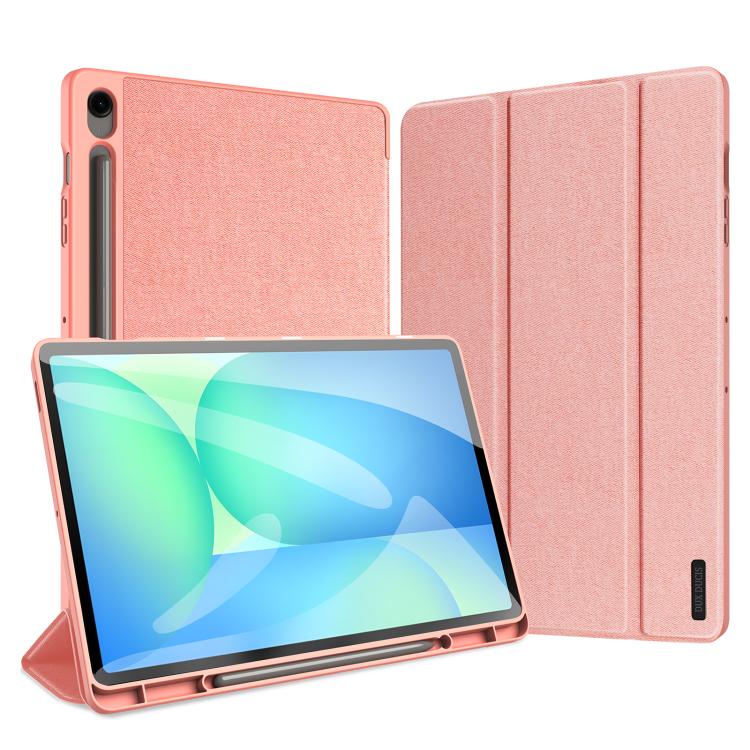Samsung Galaxy Tab S10 FE+ DUX DUCIS Domo Series Magnetic Flip Leather Tablet Case Cover - Pink