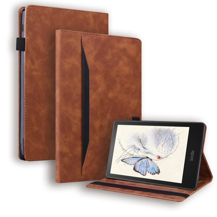 Amazon Kindle Paperwhite 12th 2024 Splicing Shockproof Leather Tablet Case Cover (Brown)