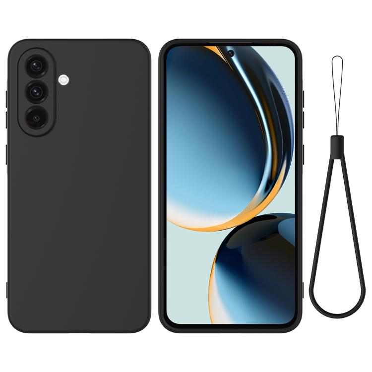 Samsung Galaxy A17 Solid Color Liquid Silicone Dropproof Full Coverage Case - Black