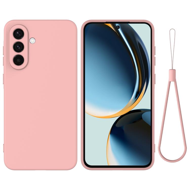 Samsung Galaxy A17 Pink Liquid Silicone Dropproof Full Coverage Phone Case