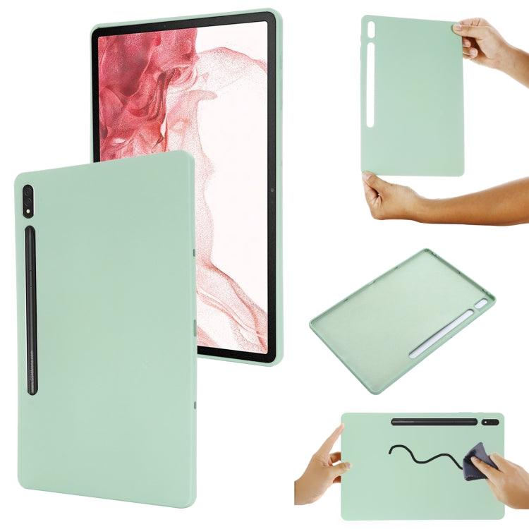 Samsung Galaxy Tab S9 FE+ Pure Color Liquid Silicone Shockproof Tablet Case Cover (Green)