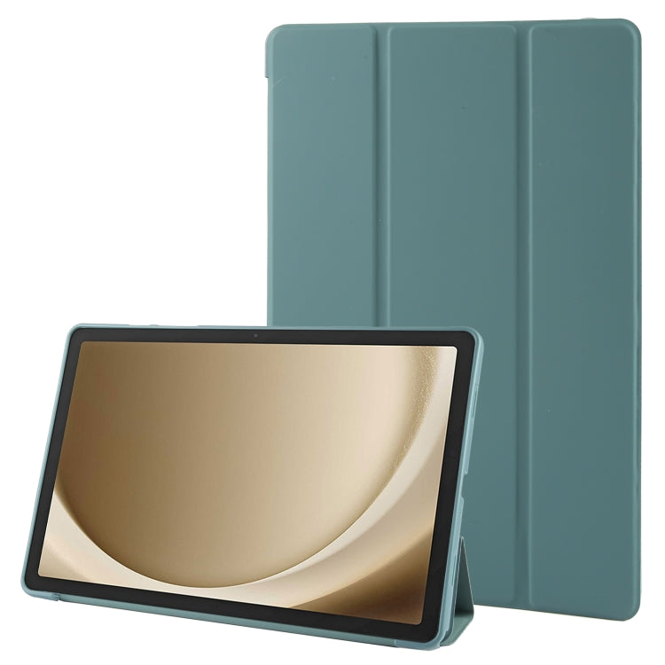 Samsung Galaxy Tab A9+ Dark Green Tri-fold Holder TPU Leather Case