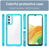 Samsung Galaxy A25 5G Colorful Series Acrylic Hybrid TPU Phone Case Cover (Transparent Blue)