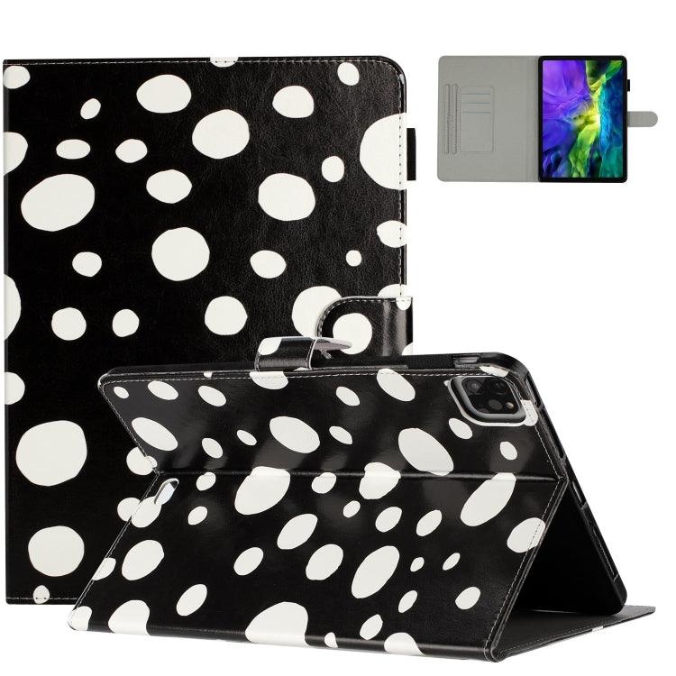 Apple iPad 10th Gen 10.9 2022 Dot Pattern Leather Smart Tablet Case Cover (Black White)