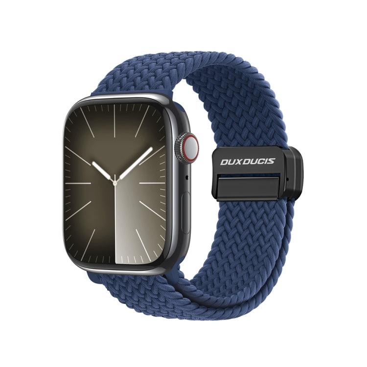 Apple Watch Ultra 2, Ultra 1, Series 9, 8, 7, 6, SE, 49mm, 45mm, 44mm, 42mm DUX DUCIS Mixture Pro Series Magnetic Buckle Nylon Braid Watch Band (Storm Blue)