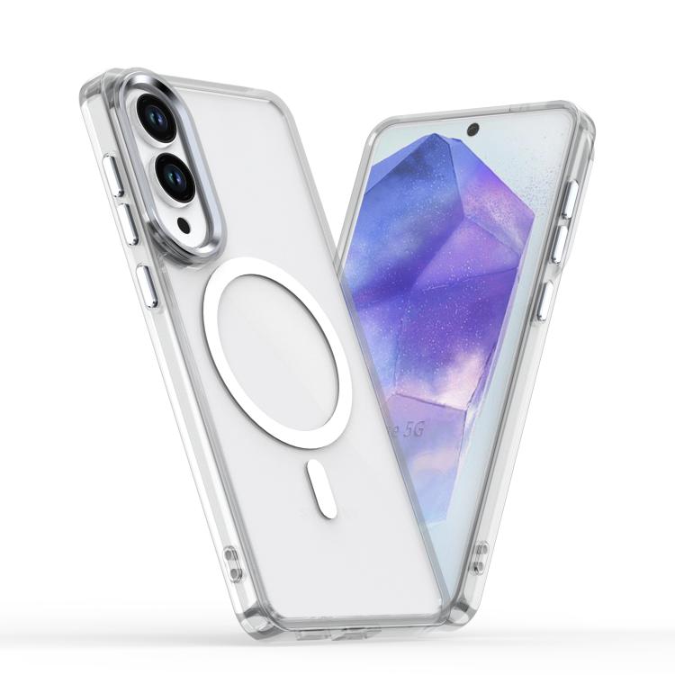 Samsung Galaxy S25 Edge 5G MagSafe Magnetic Clear Phone Case (White)