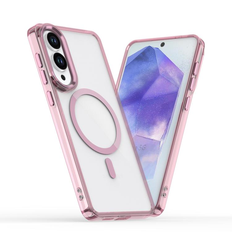 Samsung Galaxy S25 Edge 5G MagSafe Magnetic Clear Phone Case (Pink)