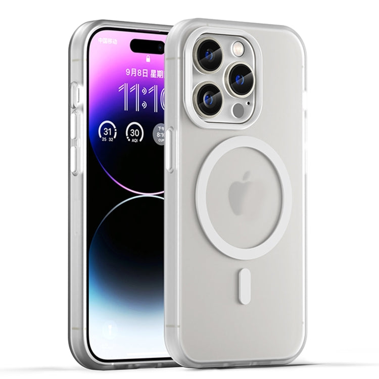 Apple iPhone 16 Pro Max MagSafe Frosted Translucent TPU + PC Full Coverage Phone Case Cover (White)