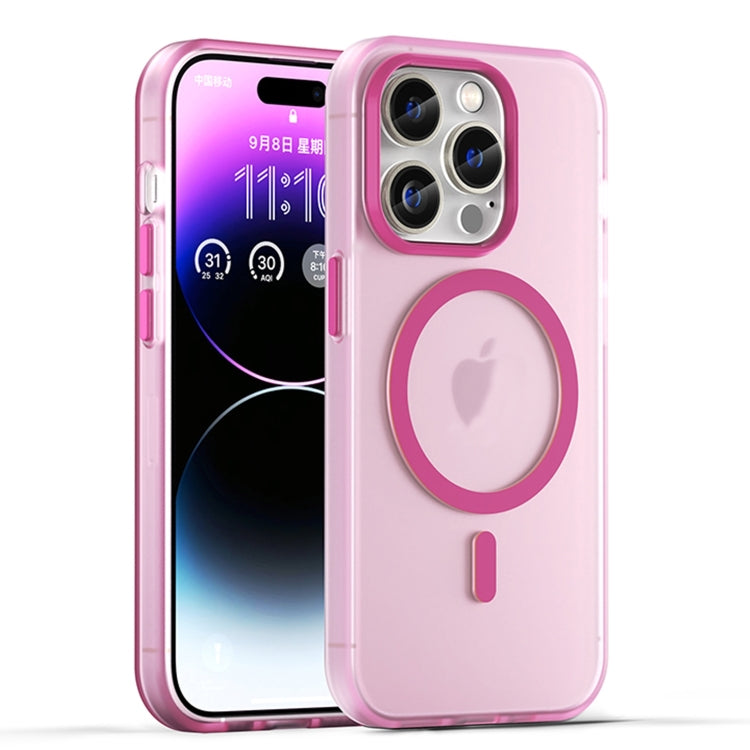 Apple iPhone 16 Pro Max MagSafe Frosted Translucent TPU + PC Full Coverage Phone Case Cover (Pink)