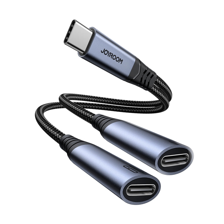 JOYROOM 2 in 1 USB-C/Type-C to Dual USB-C/Type-C Audio Adapter Cable (Black)