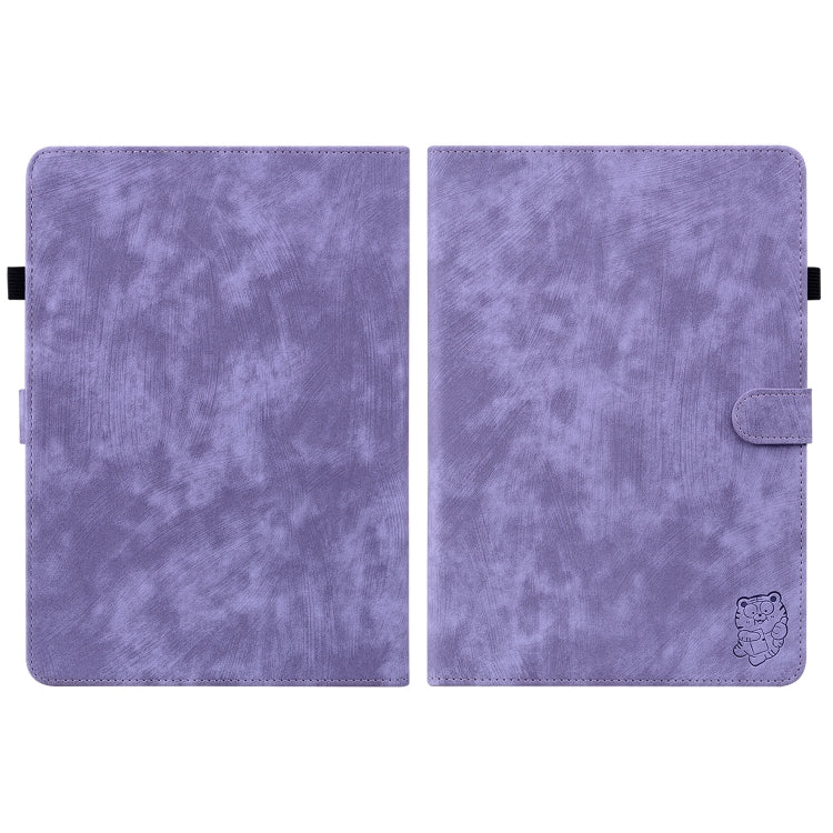 Amazon Kindle Paperwhite 11th, 12th Gen, 2023, 2024 Tiger Pattern Flip Leather Tablet Case Cover (Purple)