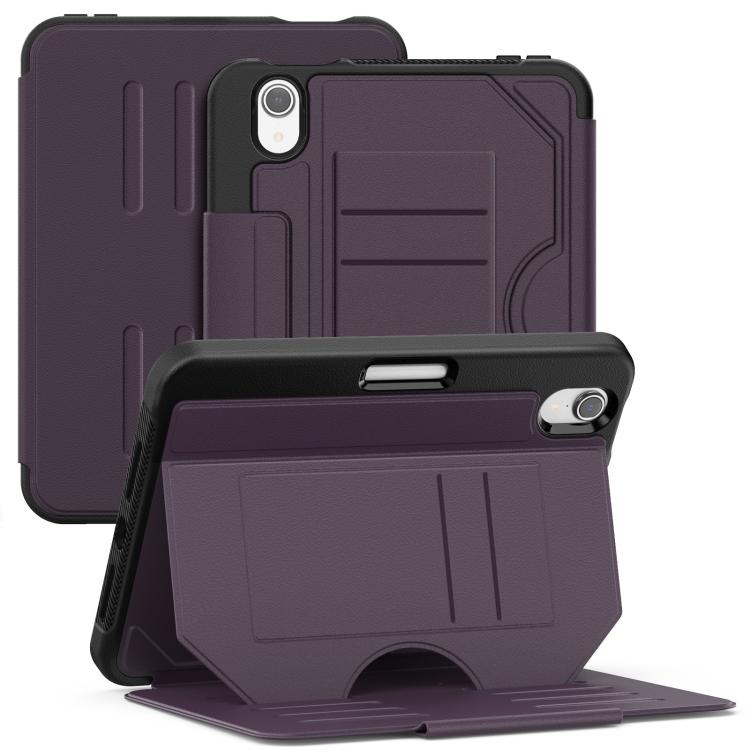 Apple iPad mini 2024 / mini 6 Notebook Magnetic Leather Tablet Case Cover - Purple