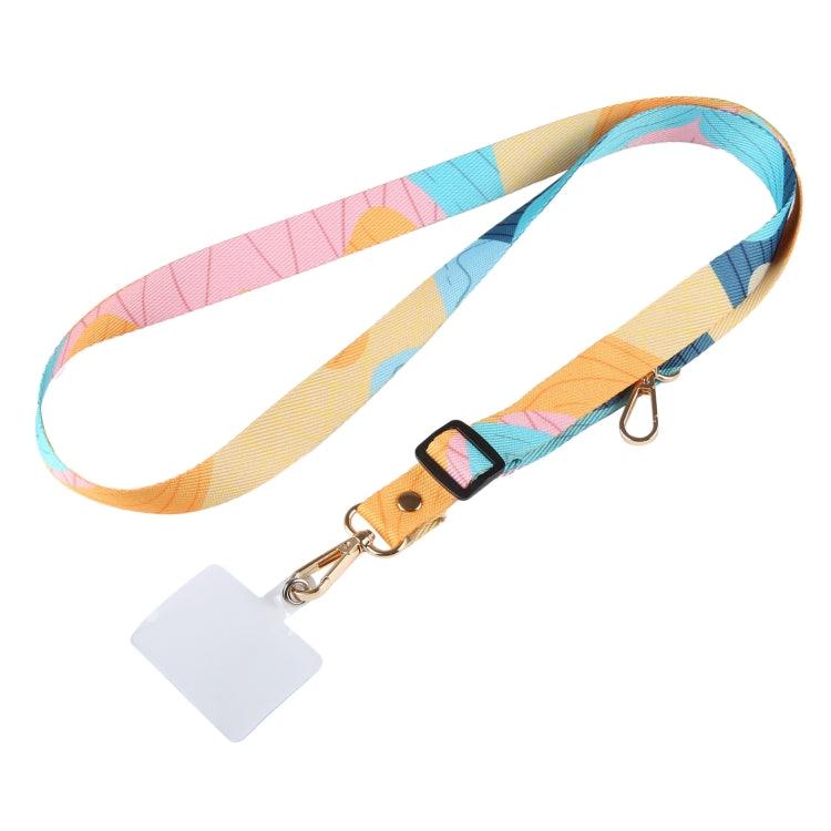 Adjustable Crossbody Mobile Phone Wide Long Lanyard (Colorful Horizontal Strips)
