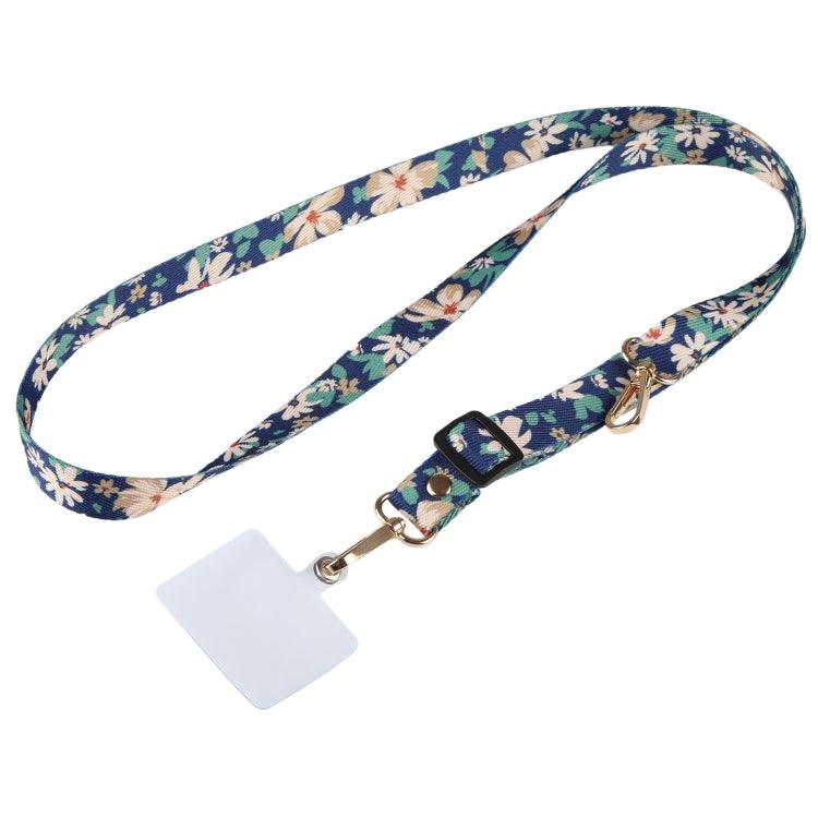 Adjustable Crossbody Mobile Phone Wide Long Lanyard (Flowers)