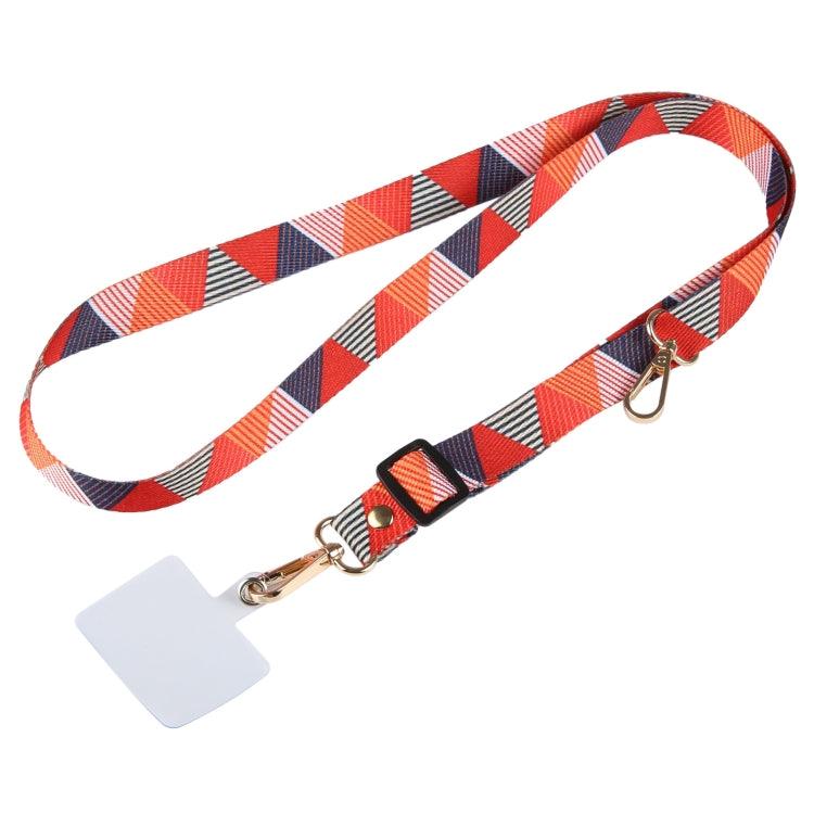 Adjustable Crossbody Mobile Phone Wide Long Lanyard (Red Triangle)