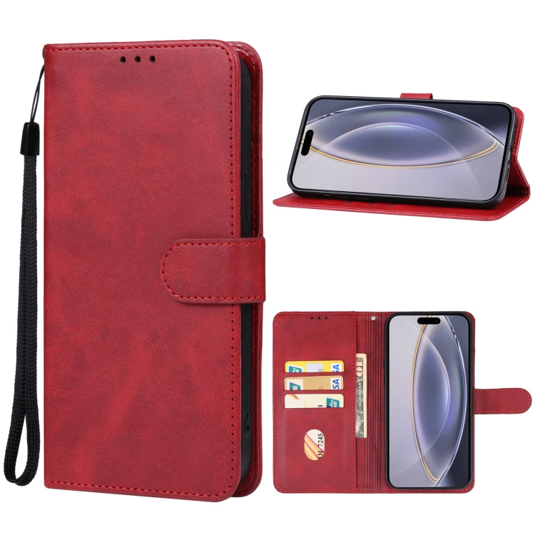 Apple iPhone 16 Pro Max Leather Phone Case Cover (Red)