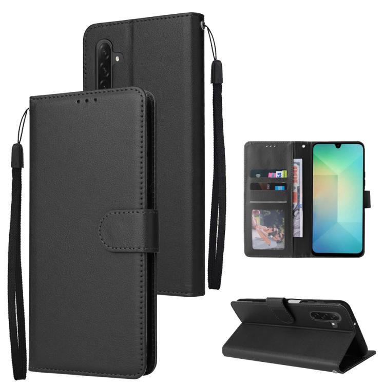 Samsung Galaxy A26 5G Multifunctional Leather Phone Case Cover with 3-Card Slots - Black