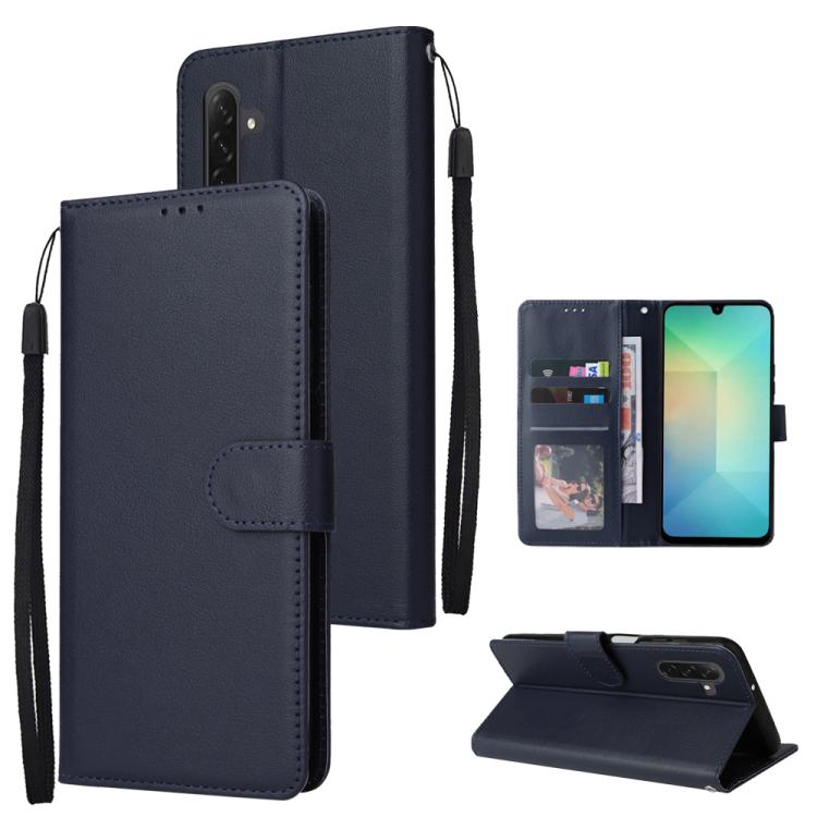 Samsung Galaxy A26 5G Multifunctional Leather Case Cover with 3 Card Slots - Dark Blue