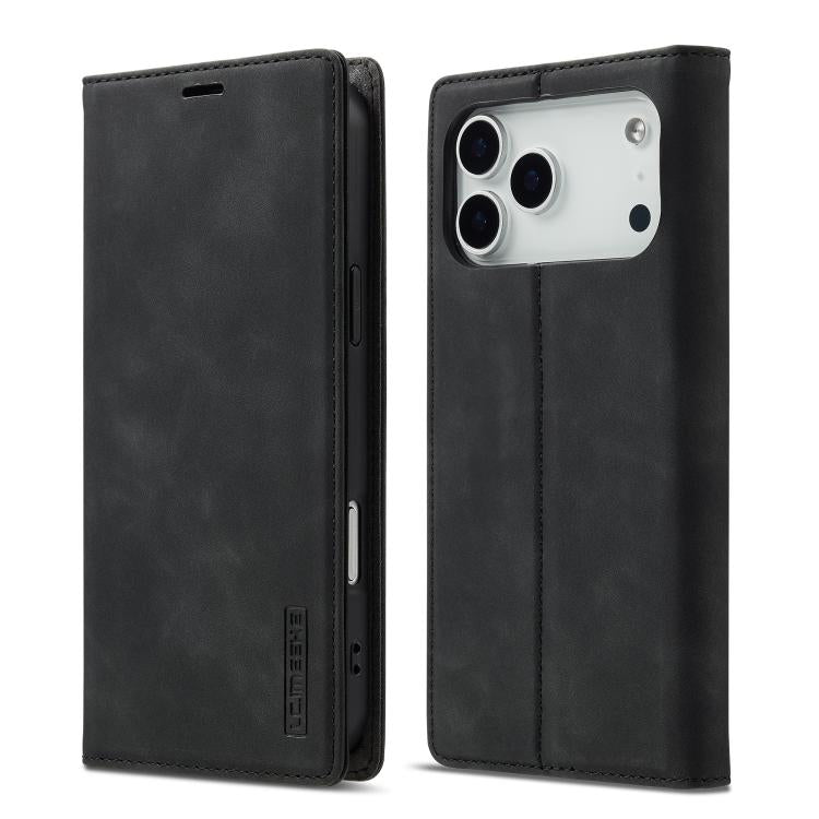 Apple iPhone 17 Pro Max LC.IMEEKE Strong Magnetism Microfiber Leather Phone Case - Black