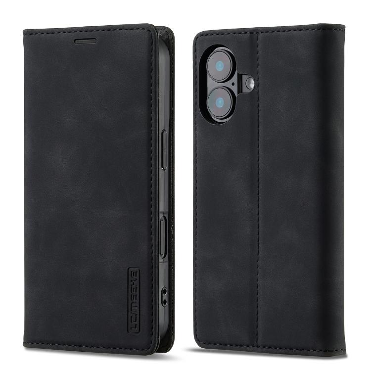 Apple iPhone 17 LC.IMEEKE Strong Magnetism Microfiber Leather Case - Black