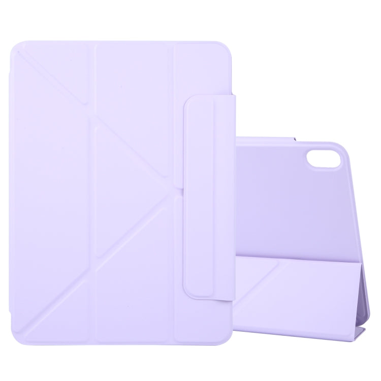 Apple iPad 10th Gen 10.9 2022 Y-Shape Double-sided Clip Magnetic Smart Tablet Case Cover (Purple)