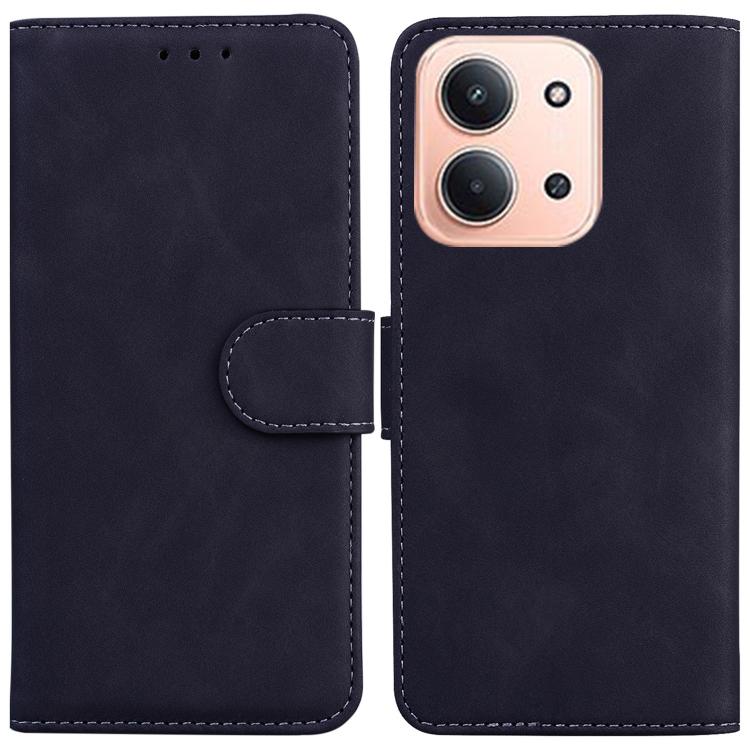 Xiaomi Redmi 15C 5G/4G EU Skin Feel Pure Color Flip Leather Phone Case - Black