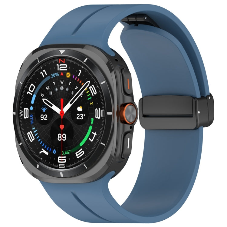 Samsung Galaxy Watch Ultra 47mm Magnetic Folding Buckle Silicone Watch Band (Blue)