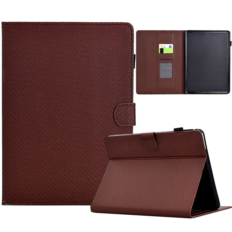 Amazon Kindle Paperwhite 12th Gen 2024 Solid Color Fiber Texture Smart Tablet Leather Case Cover (Brown)