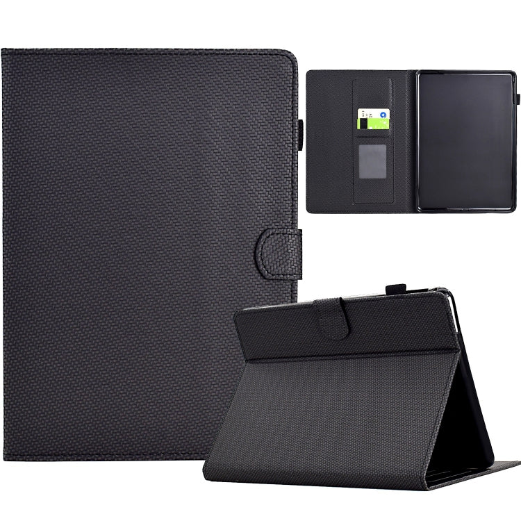 Amazon Kindle Paperwhite 12th Gen 2024 Solid Color Fiber Texture Smart Tablet Leather Case Cover (Black)