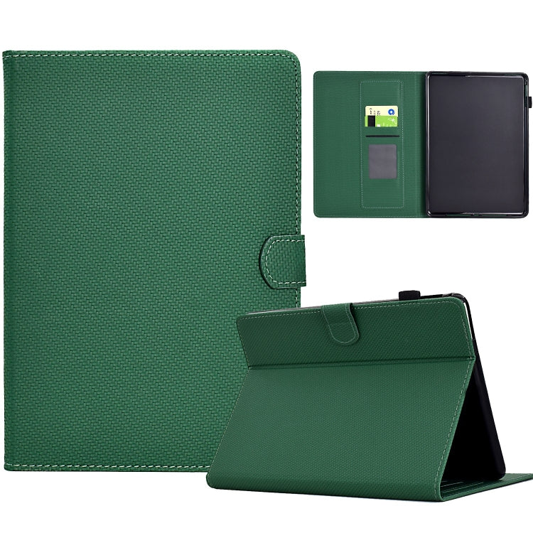Amazon Kindle Paperwhite 12th Gen 2024 Solid Color Fiber Texture Smart Tablet Leather Case Cover (Green)