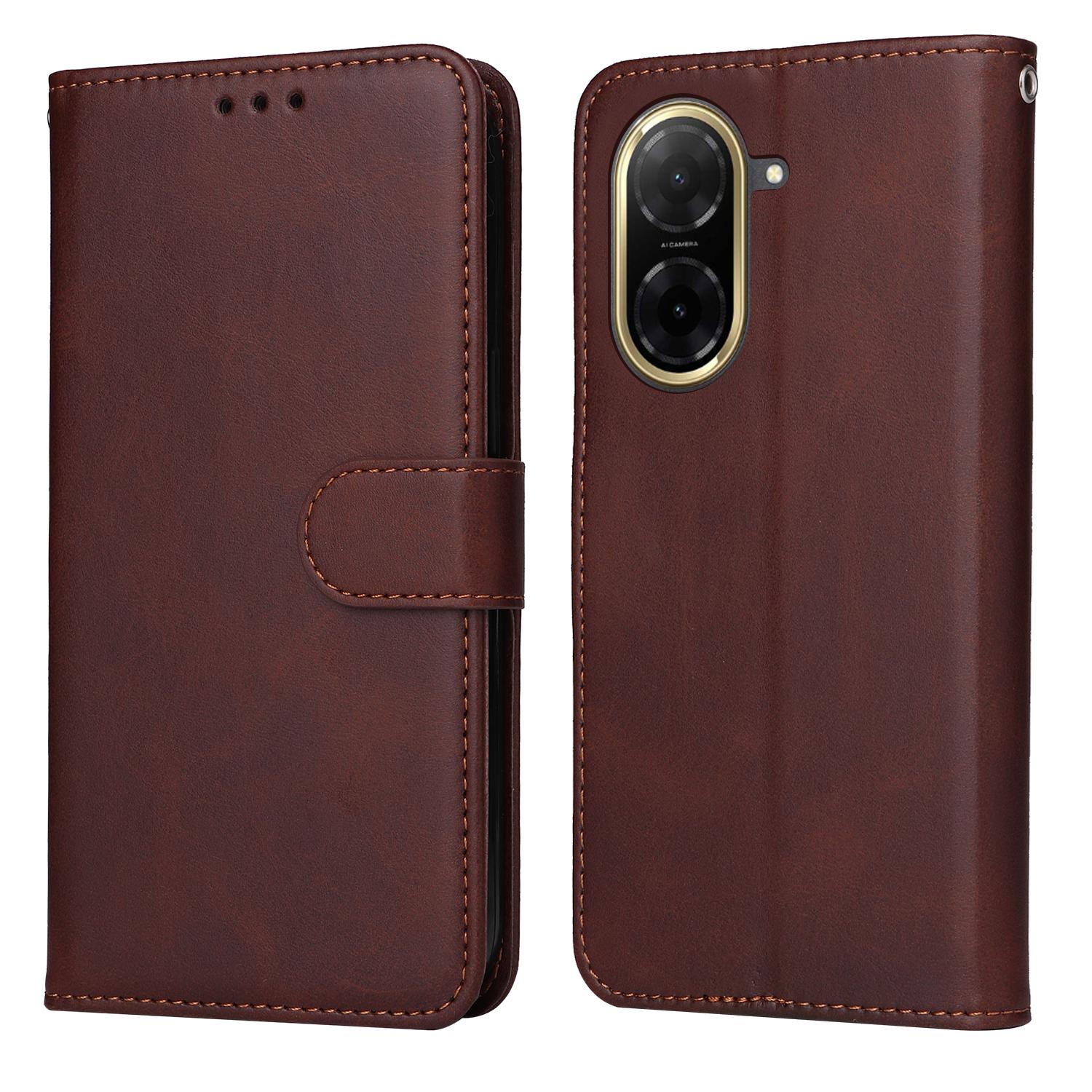 Redmi A5 4G Classic Calf Texture Flip Leather Phone Case Cover - Brown