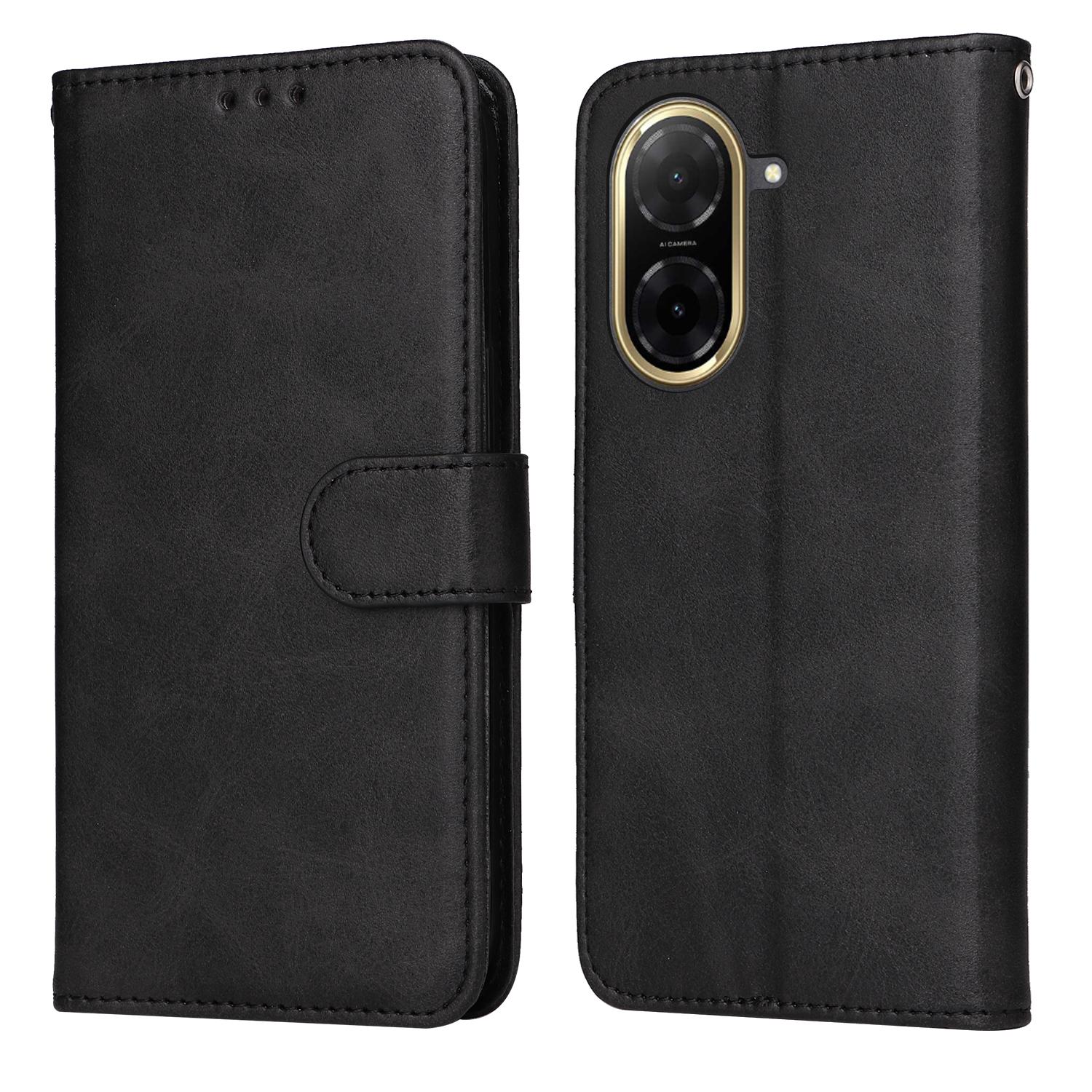 Redmi A5 4G Classic Calf Texture Flip Leather Phone Case Cover - Black