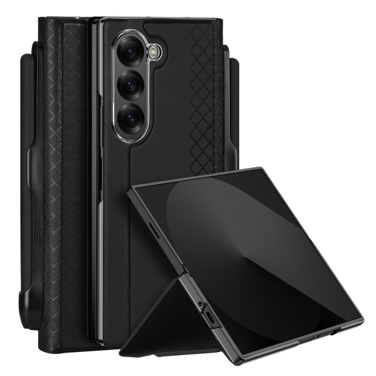 Samsung Galaxy Z Fold6 DUX DUCIS Bril Series PU + TPU Phone Case Cover with Pen Slot (Black)