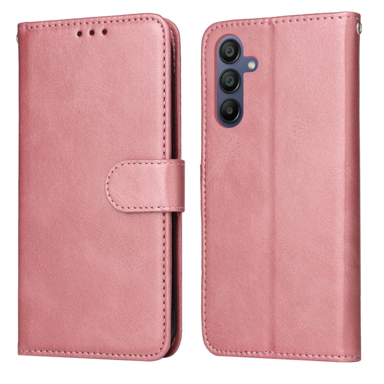 Samsung Galaxy A17 / A26 / A16 5G Classic Calf Texture Flip Leather Phone Case Cover - Rose Gold
