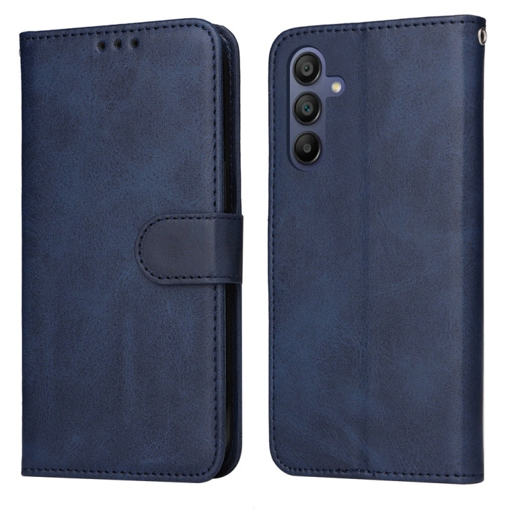 Samsung Galaxy A17/A26/A16 5G Classic Calf Texture Flip Leather Case - Blue