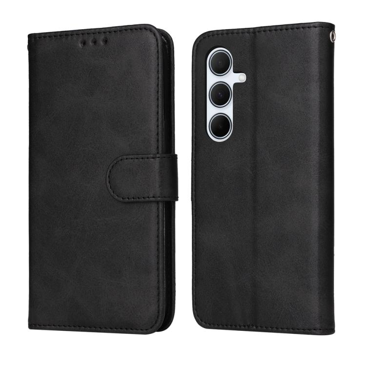 Samsung Galaxy A56 5G Classic Calf Texture Flip Leather Phone Case Cover - Black