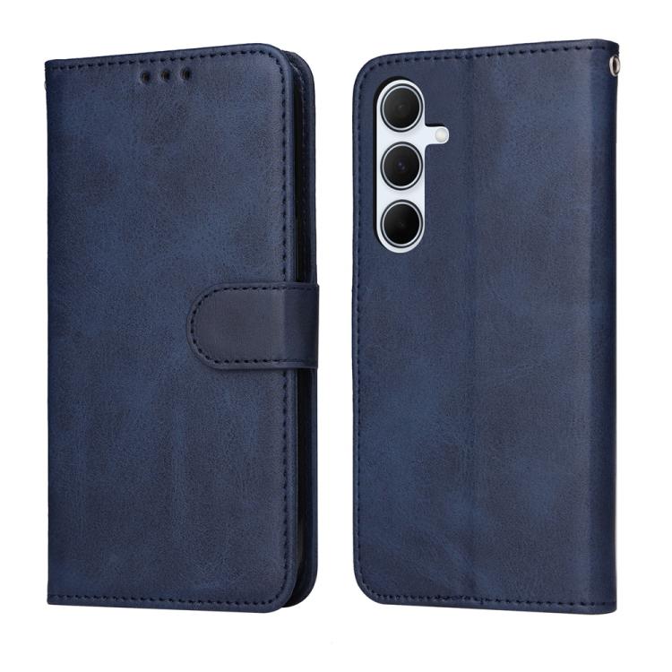 Samsung Galaxy A56 5G Classic Calf Texture Flip Leather Phone Case Cover - Blue