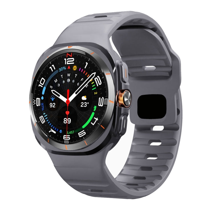 Samsung Galaxy Watch Ultra 47mm Wave Texture Reverse Buckle Silicone Watch Band (Space Grey)