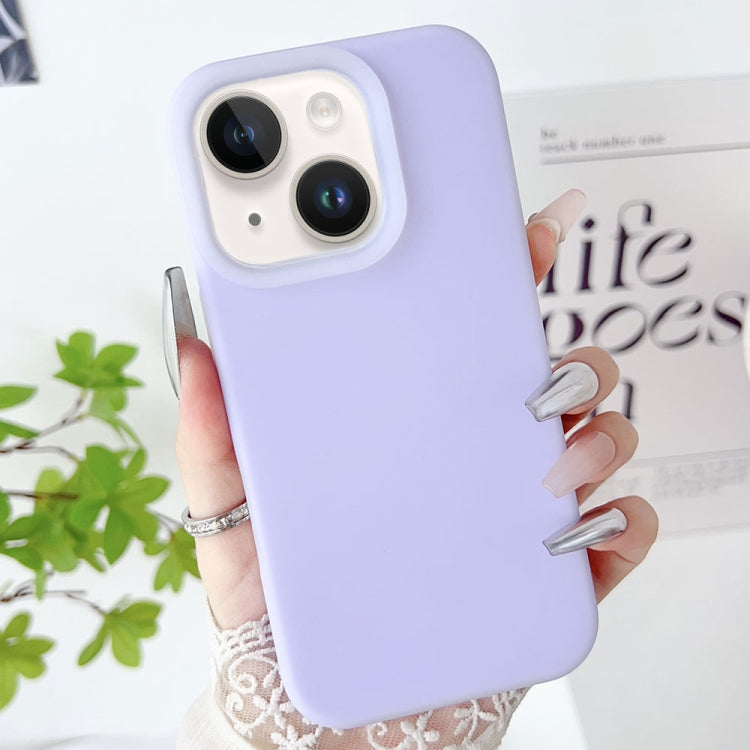 Apple iPhone 15 PC Hybrid Liquid Silicone Jelly Phone Case Cover (Light Purple)