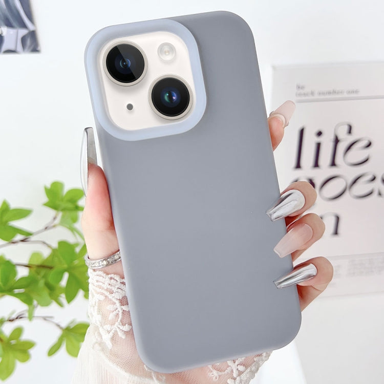 Apple iPhone 15 PC Hybrid Liquid Silicone Jelly Phone Case Cover (Grey)